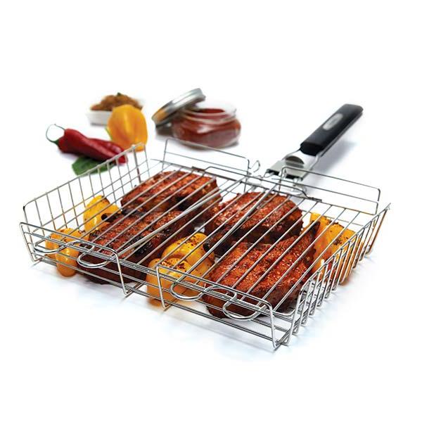 Stainless steel outlet grill basket